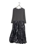 HERALBONYヘラルボニー）の古着「Knit & Balloon Skirt One-Piece「楽譜 spiritoso」」｜グレー×ブラック