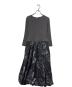 HERALBONY（ヘラルボニー）の古着「Knit & Balloon Skirt One-Piece「楽譜 spiritoso」」｜グレー×ブラック