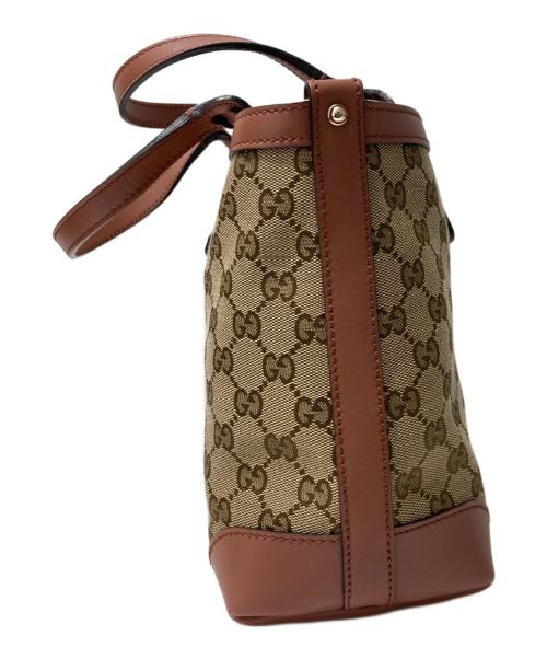 GUCCI（グッチ）GUCCI (グッチ) GGキャンバストートバッグ ベージュ×ピンクの古着・服飾アイテム