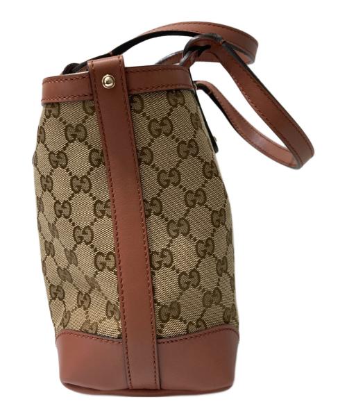 GUCCI（グッチ）GUCCI (グッチ) GGキャンバストートバッグ ベージュ×ピンクの古着・服飾アイテム
