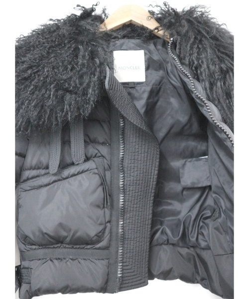MONCLER（モンクレール）MONCLER (モンクレール) シープファー付ダウンジャケット ブラック サイズ:00の古着・服飾アイテム