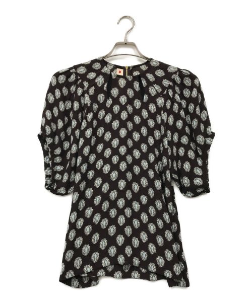 MARNI（マルニ）MARNI (マルニ) 総柄フブラウス ブラウン サイズ:38の古着・服飾アイテム