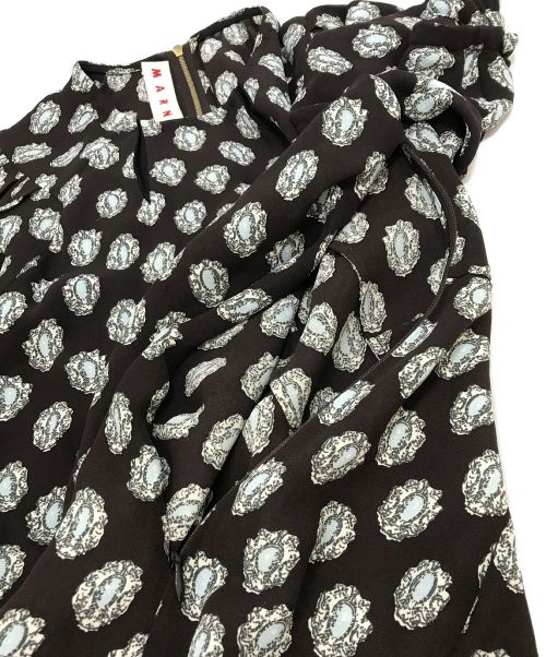 MARNI（マルニ）MARNI (マルニ) 総柄フブラウス ブラウン サイズ:38の古着・服飾アイテム