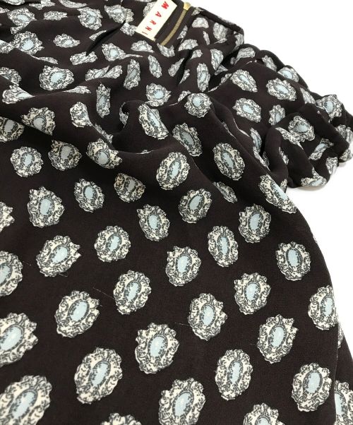 MARNI（マルニ）MARNI (マルニ) 総柄フブラウス ブラウン サイズ:38の古着・服飾アイテム