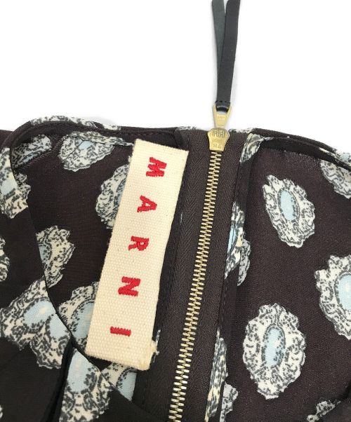 MARNI（マルニ）MARNI (マルニ) 総柄フブラウス ブラウン サイズ:38の古着・服飾アイテム