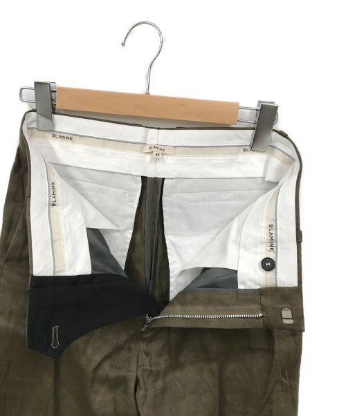 BLAMINK（ブラミンク）BLAMINK (ブラミンク) リネンクロップドパンツ カーキ サイズ:36の古着・服飾アイテム