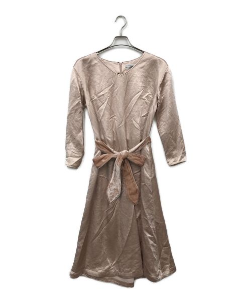 BORDERS at BALCONY（ボーダーズアットバルコニー）BORDERS at BALCONY (ボーダーズアットバルコニー) GLOSS SATIN DRESS ピンク サイズ:36の古着・服飾アイテム