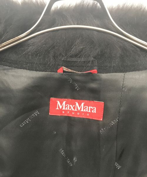 Max Mara Studio（マックスマーラ ストゥディオ）Max Mara Studio (マックスマーラ ストゥディオ) ウールコート ブラック サイズ:38の古着・服飾アイテム