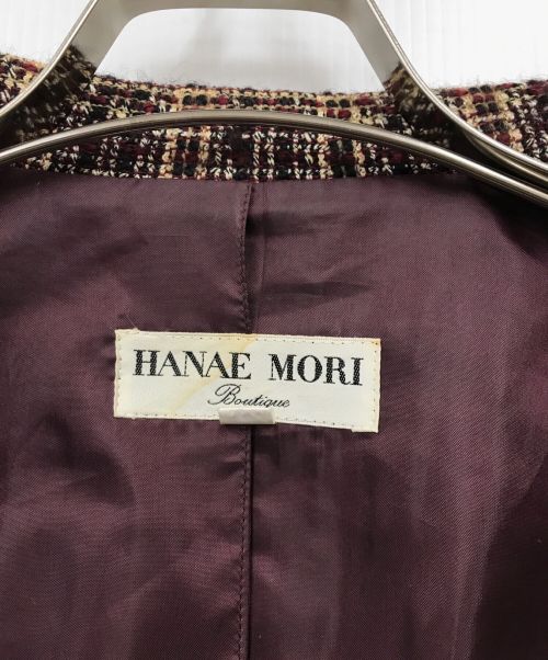 HANAE MORI（ハナエモリ）HANAE MORI (ハナエモリ) ツイードセットアップ レッド サイズ:9A3の古着・服飾アイテム