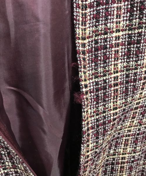 HANAE MORI（ハナエモリ）HANAE MORI (ハナエモリ) ツイードセットアップ レッド サイズ:9A3の古着・服飾アイテム