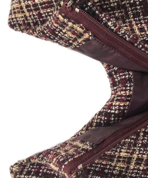 HANAE MORI（ハナエモリ）HANAE MORI (ハナエモリ) ツイードセットアップ レッド サイズ:9A3の古着・服飾アイテム