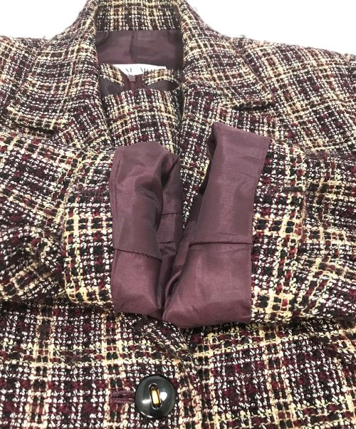 HANAE MORI（ハナエモリ）HANAE MORI (ハナエモリ) ツイードセットアップ レッド サイズ:9A3の古着・服飾アイテム