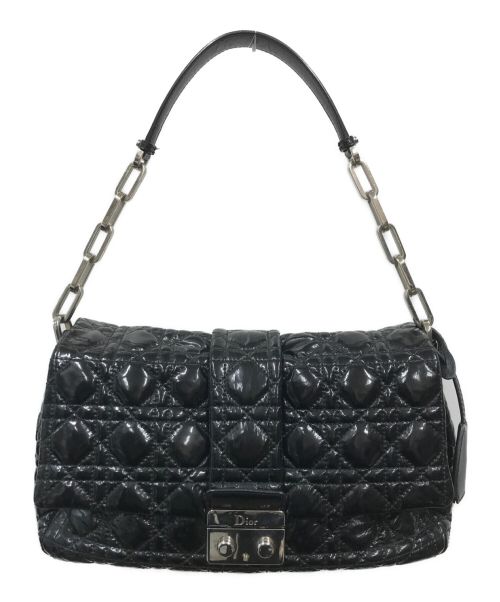 Christian Dior（クリスチャン ディオール）Christian Dior (クリスチャン ディオール) カナージュニューロックチェーンショルダーバッグ ブラックの古着・服飾アイテム