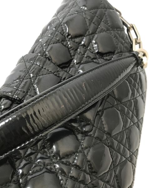 Christian Dior（クリスチャン ディオール）Christian Dior (クリスチャン ディオール) カナージュニューロックチェーンショルダーバッグ ブラックの古着・服飾アイテム