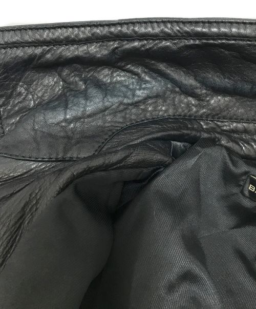 BALENCIAGA（バレンシアガ）BALENCIAGA (バレンシアガ) ラムレザーライダースジャケット ブラック サイズ:Mの古着・服飾アイテム