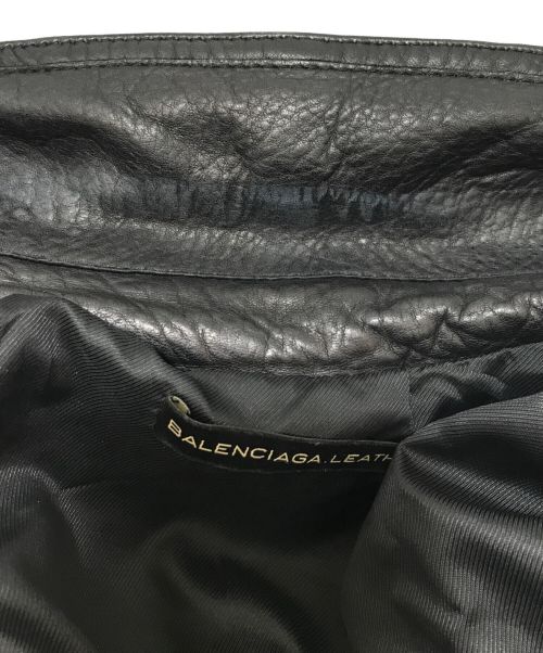 BALENCIAGA（バレンシアガ）BALENCIAGA (バレンシアガ) ラムレザーライダースジャケット ブラック サイズ:Mの古着・服飾アイテム