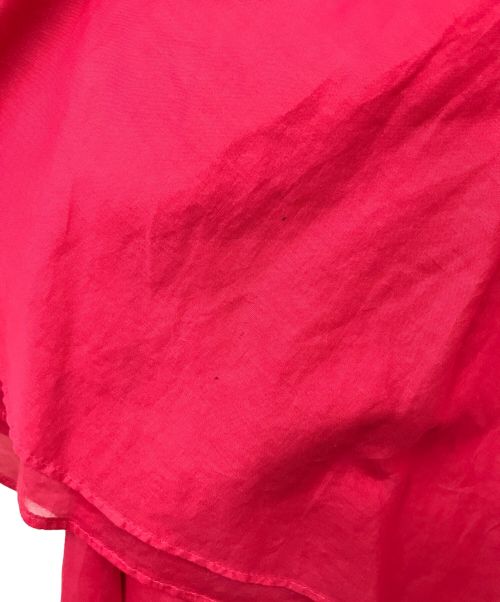 BACCA（バッカ）BACCA (バッカ) コットンボイルラッフルカラーシャツ レッド サイズ:36の古着・服飾アイテム