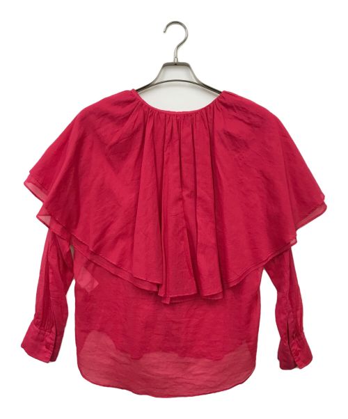 BACCA（バッカ）BACCA (バッカ) コットンボイルラッフルカラーシャツ レッド サイズ:36の古着・服飾アイテム