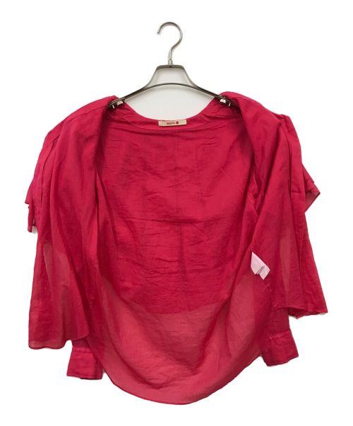 BACCA（バッカ）BACCA (バッカ) コットンボイルラッフルカラーシャツ レッド サイズ:36の古着・服飾アイテム