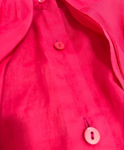 BACCA（バッカ）BACCA (バッカ) コットンボイルラッフルカラーシャツ レッド サイズ:36の古着・服飾アイテム