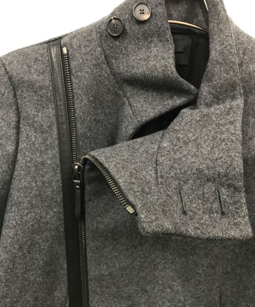 DIESEL Black Gold（ディーゼル ブラック ゴールド）DIESEL Black Gold (ディーゼル ブラック ゴールド) メルトンライダースコート グレー サイズ:38の古着・服飾アイテム