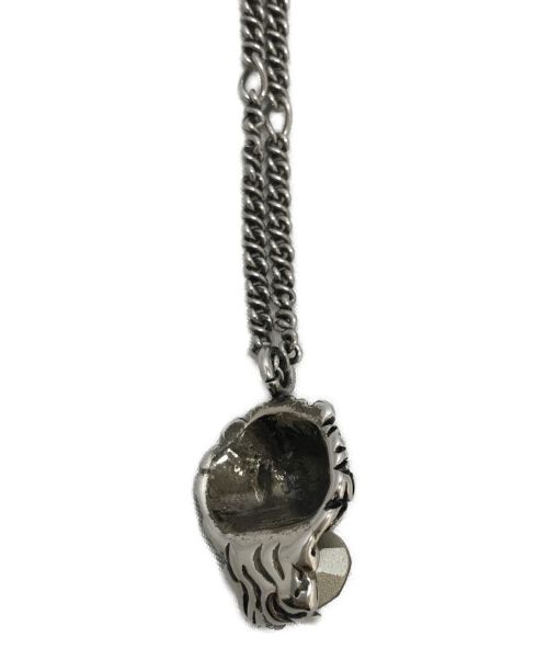 GUCCI（グッチ）GUCCI (グッチ) ストーンライオンヘッドネックレス シルバー×ピンクの古着・服飾アイテム