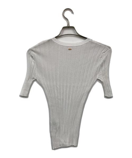 anuans（アニュアンス）anuans (アニュアンス) シアーフィットリブニットプルオーバー ホワイト サイズ:Fの古着・服飾アイテム