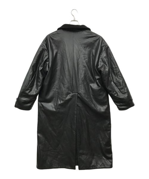 HARE（ハレ）HARE (ハレ) リバーシブルFレザーウールロングコート ブラック サイズ:SMALLの古着・服飾アイテム