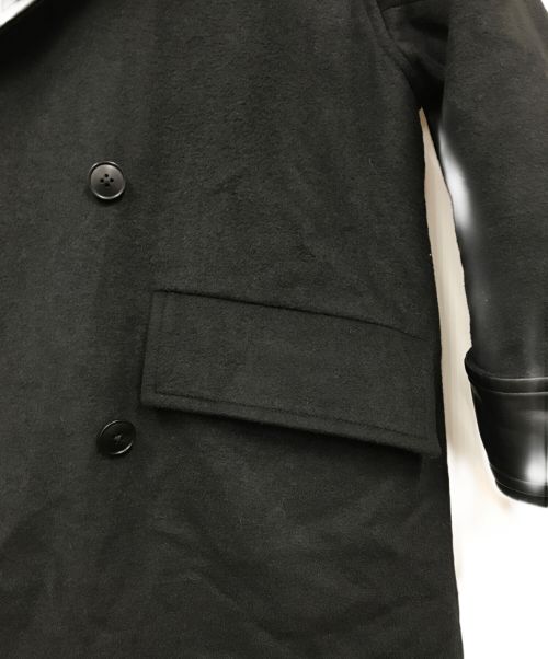 HARE（ハレ）HARE (ハレ) リバーシブルFレザーウールロングコート ブラック サイズ:SMALLの古着・服飾アイテム