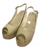 JIMMY CHOOジミーチュウ）の古着「ウェッジソールサンダル」｜ベージュ