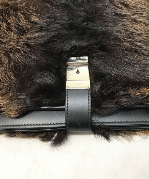 PRADA（プラダ）PRADA (プラダ) ゴートファーショルダーバッグ ブラウンの古着・服飾アイテム