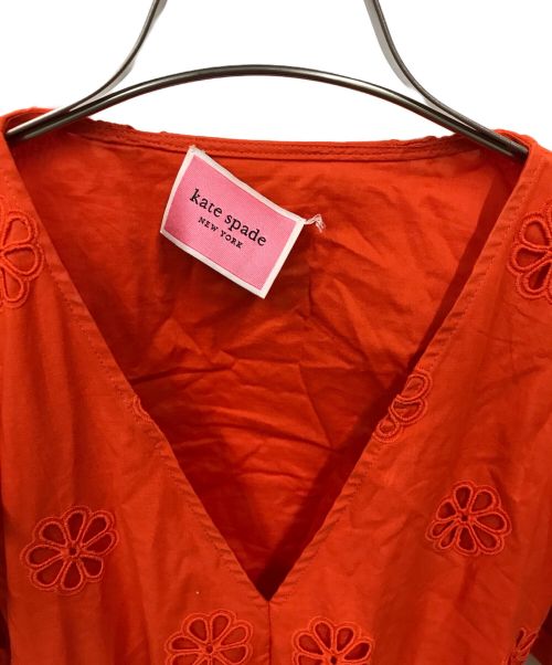 Kate Spade（ケイトスペード）Kate Spade (ケイトスペード) Eyelet Dress オレンジの古着・服飾アイテム