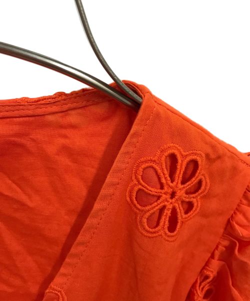 Kate Spade（ケイトスペード）Kate Spade (ケイトスペード) Eyelet Dress オレンジの古着・服飾アイテム