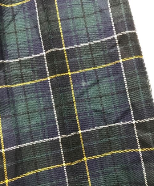 BERNARD ZINS（ベルナール ザンス）BERNARD ZINS (ベルナールザンス) ブラックウォッチ 2プリーツ ワイドスラックス グリーン サイズ:38の古着・服飾アイテム