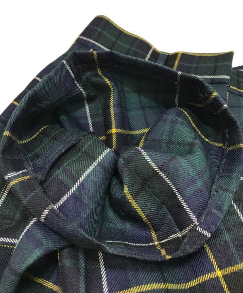 BERNARD ZINS（ベルナール ザンス）BERNARD ZINS (ベルナールザンス) ブラックウォッチ 2プリーツ ワイドスラックス グリーン サイズ:38の古着・服飾アイテム