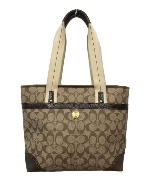 COACH（コーチ）COACH (コーチ) シグネチャートートバッグ ベージュの古着・服飾アイテム