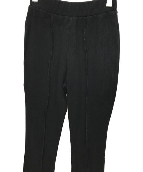 VIAVANDA（ヴィアヴァンダ）VIAVANDA (ヴィアヴァンダ) V cut rib pants ブラック サイズ:FREEの古着・服飾アイテム
