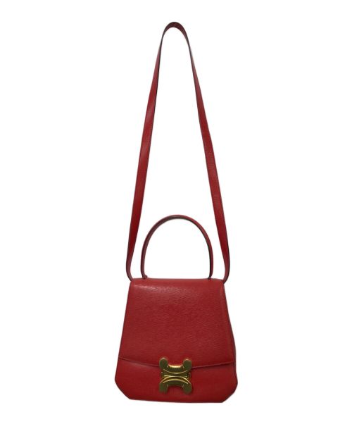CELINE（セリーヌ）CELINE (セリーヌ) ブラゾン2WAYショルダーバッグ レッドの古着・服飾アイテム