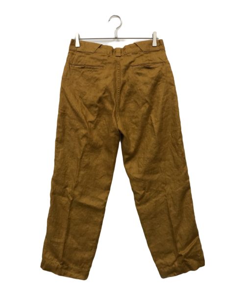 CUSHMAN（クッシュマン）CUSHMAN (クッシュマン) LINEN HERRINGBONE TUNNEL LOOP TROUSERS ブラウン サイズ:32×34の古着・服飾アイテム