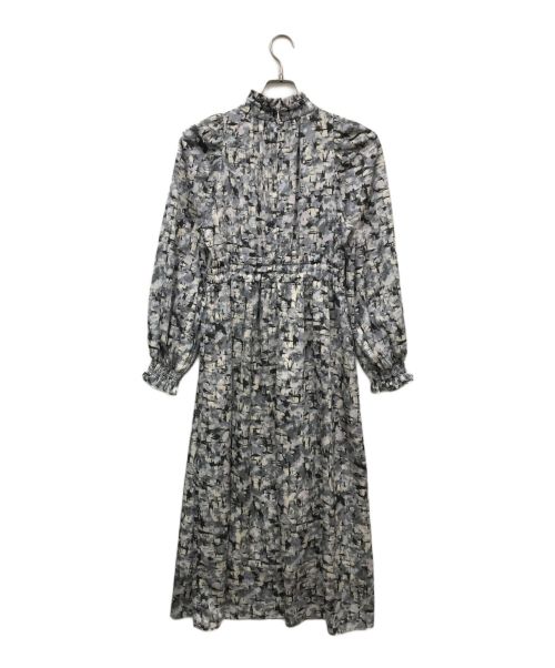 TIARA（ティアラ）TIARA (ティアラ) フリルネックカラーペイントワンピース グレー サイズ:ＦＲＥＥの古着・服飾アイテム