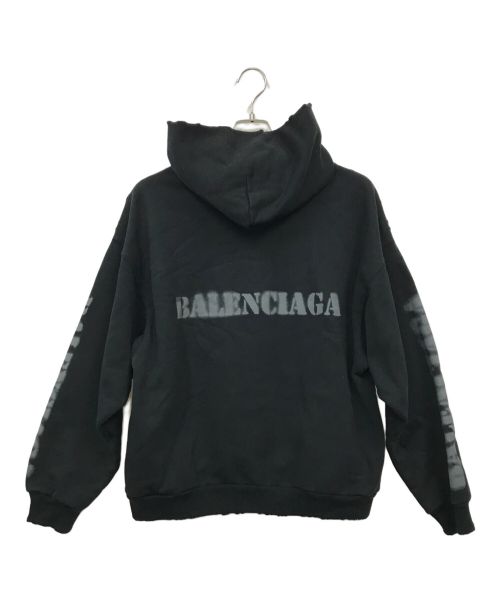 BALENCIAGA（バレンシアガ）BALENCIAGA (バレンシアガ) STENCIL TYPE HOODIE ブラック サイズ:XXSの古着・服飾アイテム