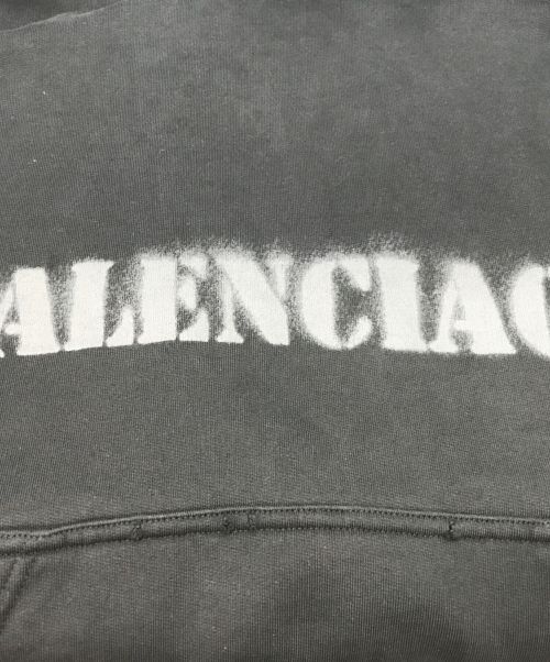 BALENCIAGA（バレンシアガ）BALENCIAGA (バレンシアガ) STENCIL TYPE HOODIE ブラック サイズ:XXSの古着・服飾アイテム