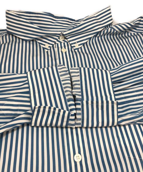 BALENCIAGA（バレンシアガ）BALENCIAGA (バレンシアガ) バックロゴストライプシャツ スカイブルー サイズ:34の古着・服飾アイテム