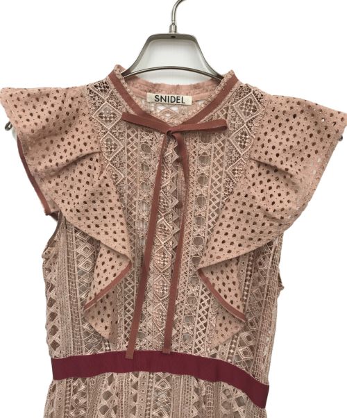 Snidel（スナイデル）Snidel (スナイデル) レースフリルワンピース ピンクの古着・服飾アイテム