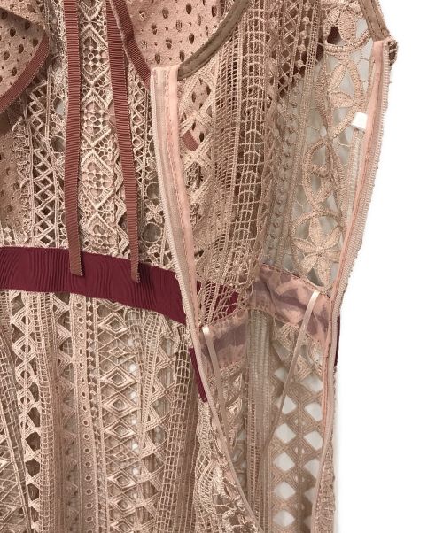 Snidel（スナイデル）Snidel (スナイデル) レースフリルワンピース ピンクの古着・服飾アイテム