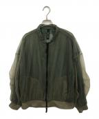 AULA AILAアウラアイラ）の古着「SHEER BLOUSON」｜グリーン