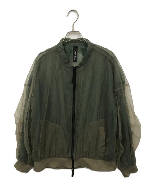 AULA AILA（アウラアイラ）AULA AILA (アウラアイラ) SHEER BLOUSON グリーンの古着・服飾アイテム