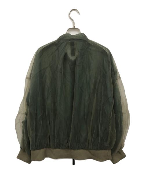 AULA AILA（アウラアイラ）AULA AILA (アウラアイラ) SHEER BLOUSON グリーンの古着・服飾アイテム