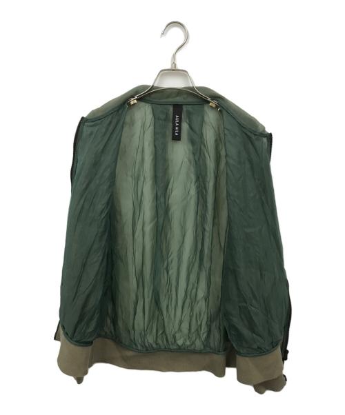 AULA AILA（アウラアイラ）AULA AILA (アウラアイラ) SHEER BLOUSON グリーンの古着・服飾アイテム