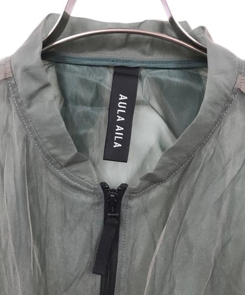 AULA AILA（アウラアイラ）AULA AILA (アウラアイラ) SHEER BLOUSON グリーンの古着・服飾アイテム